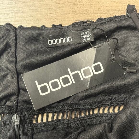 Boohoo Plus Premium Crochet Lace Strappy Midi Dress Women’s Size 18 - Picture 7 of 16